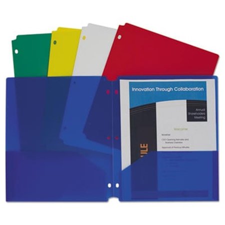 C-LINE PRODUCTS C-Line Products 32930 Two-Pocket Heavyweight Poly Portfolio Folder; 3-Hole Punch; Letter; Assorted - 10 per Pack 32930